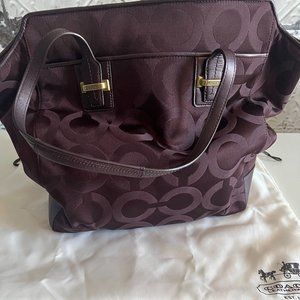 Coach Purple Handbag Monogram w/Gold Accents plus Strap